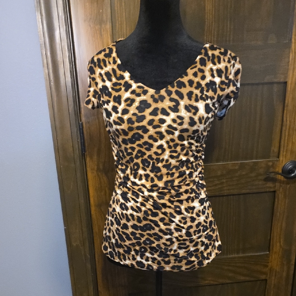 New York & Company Leopard Print Blouse